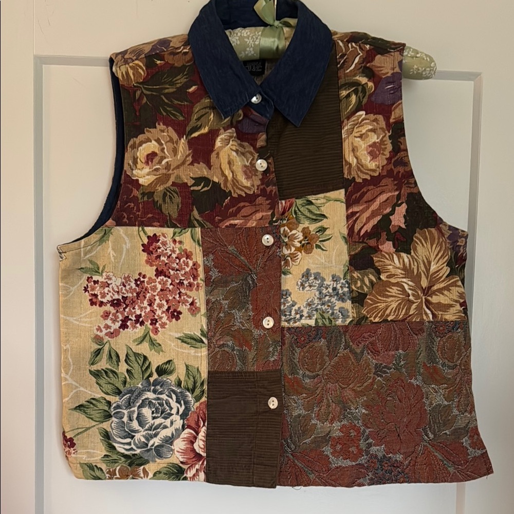 Vintage Floral Patchwork Vest